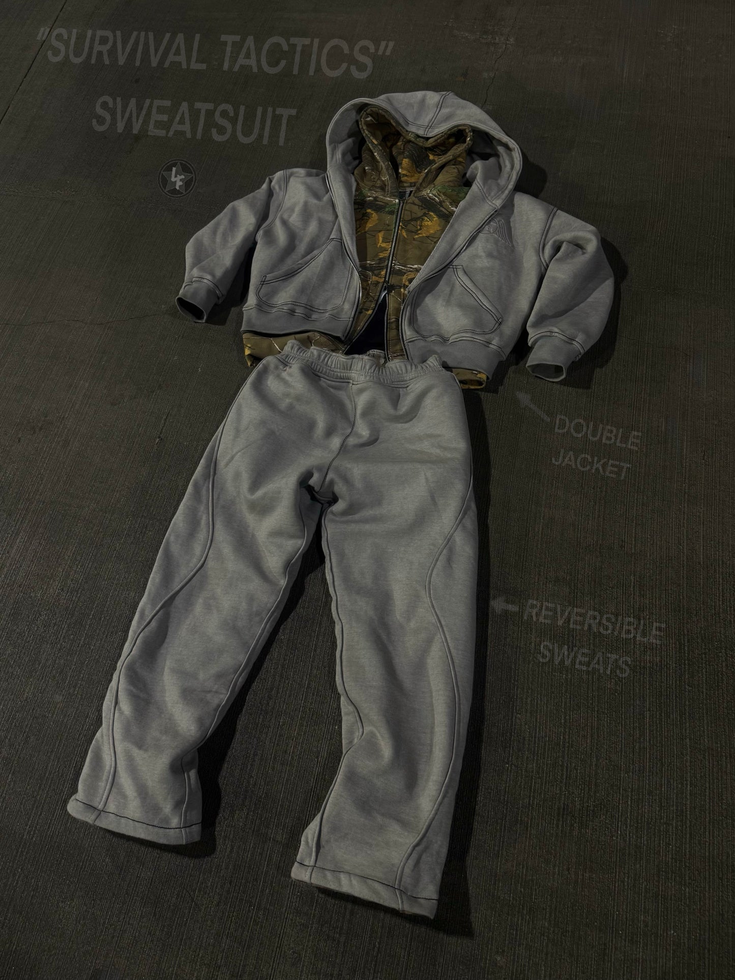 “SURVIVAL TACTICS” SWEATSUIT